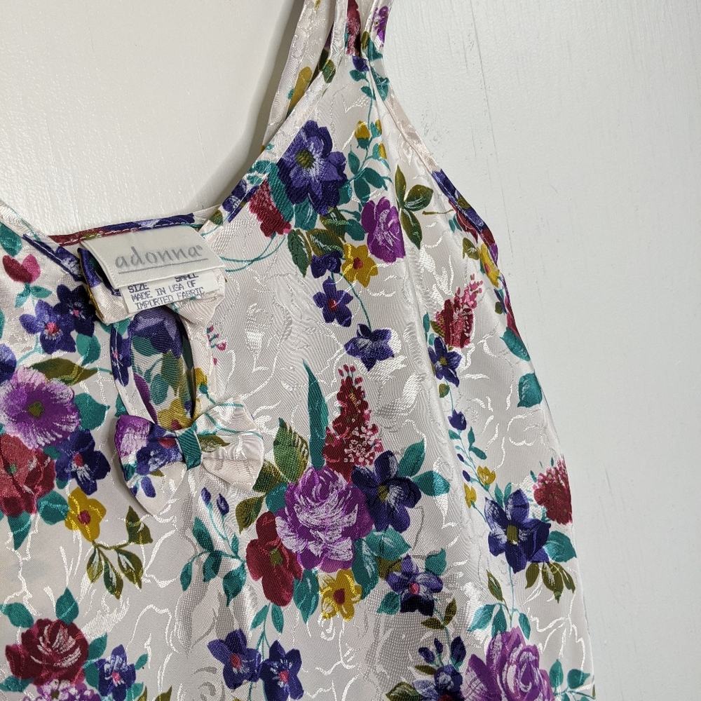 VTG Adonna Floral Slip Lingerie Dress Nature - Picture 3 of 7